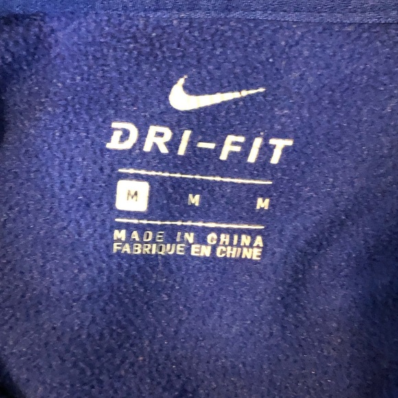 Nike Dri-Fit Blue Pullover Hoodie Sweatshirt Pattern Sleeves - Picture 3 of 9